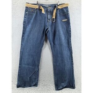 COOGI Australia Mens Jeans Dark Wash Straight Leg Denim with Belt Size 42x33